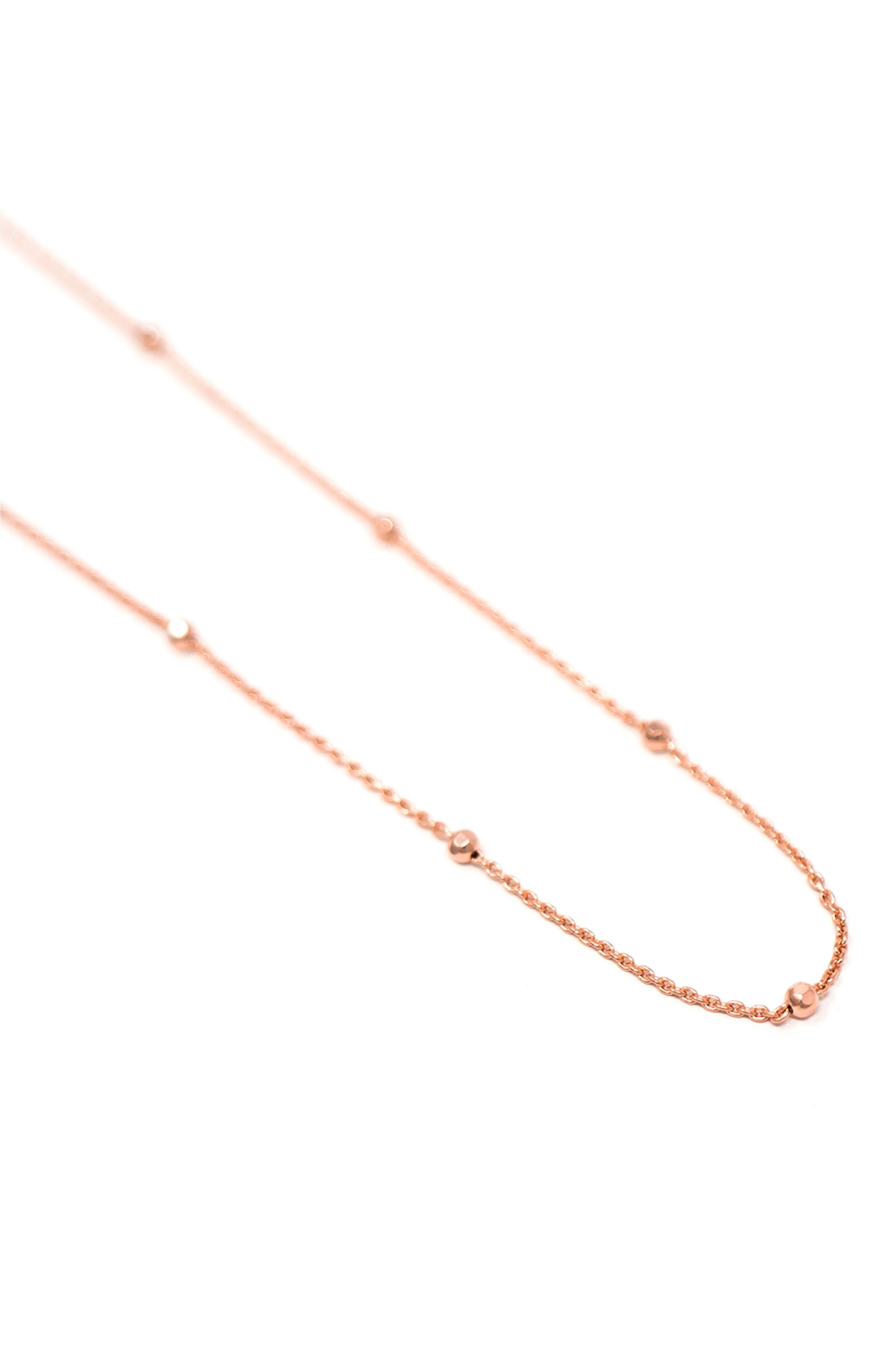 Granulated Station Gold Plated Sterling Silver Chain