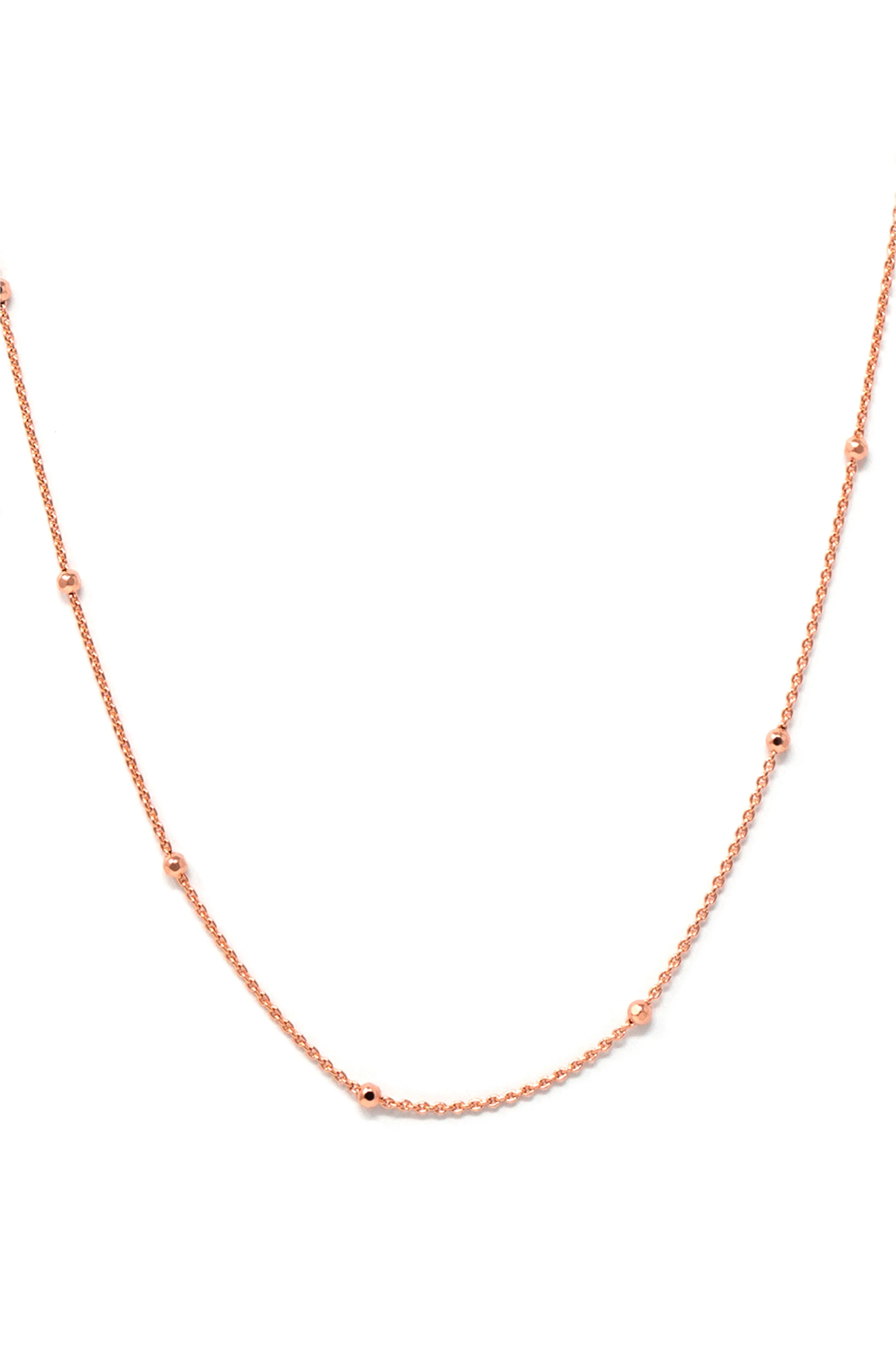 Granulated Station Gold Plated Sterling Silver Chain