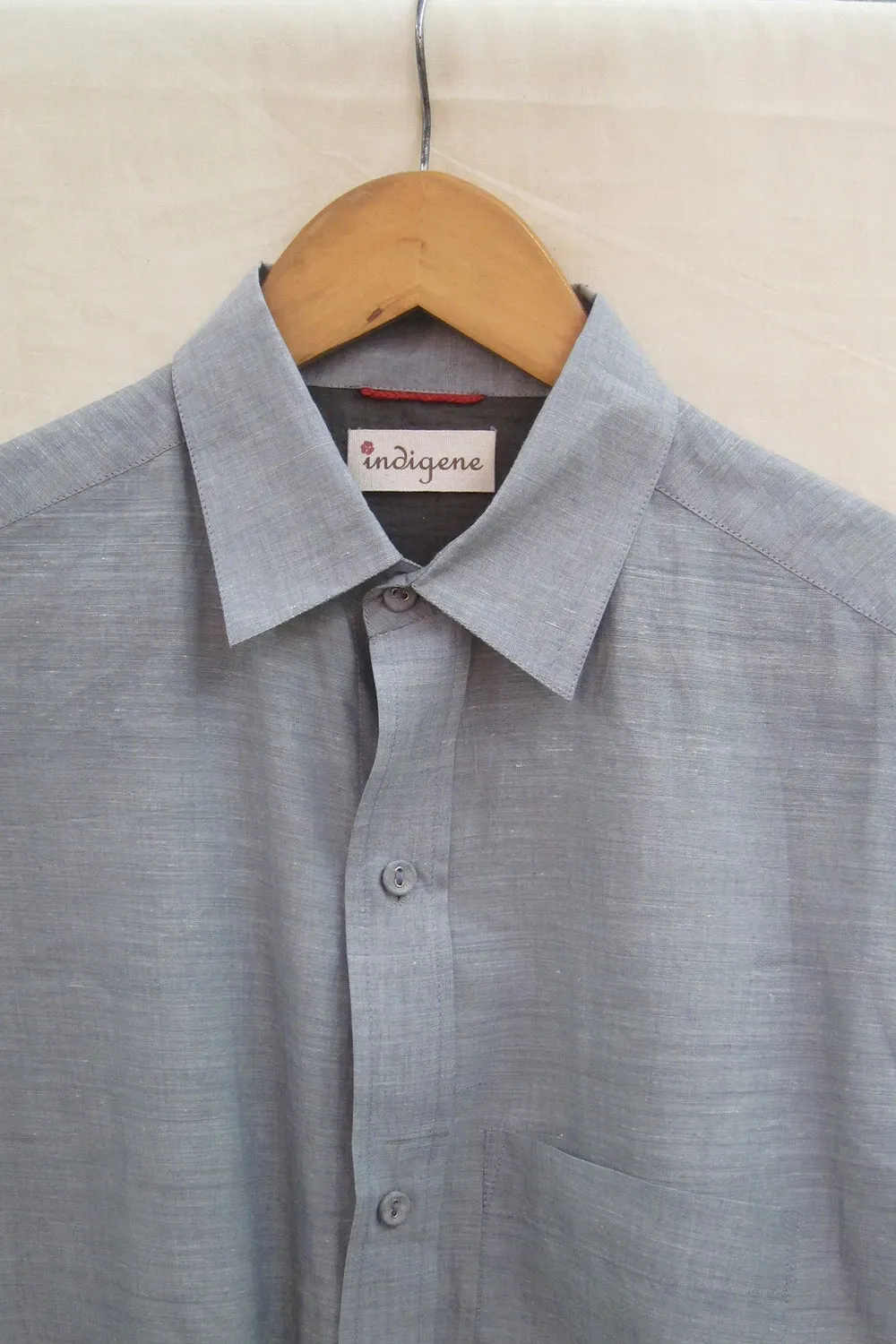 Grey Collared Chambray Shirt