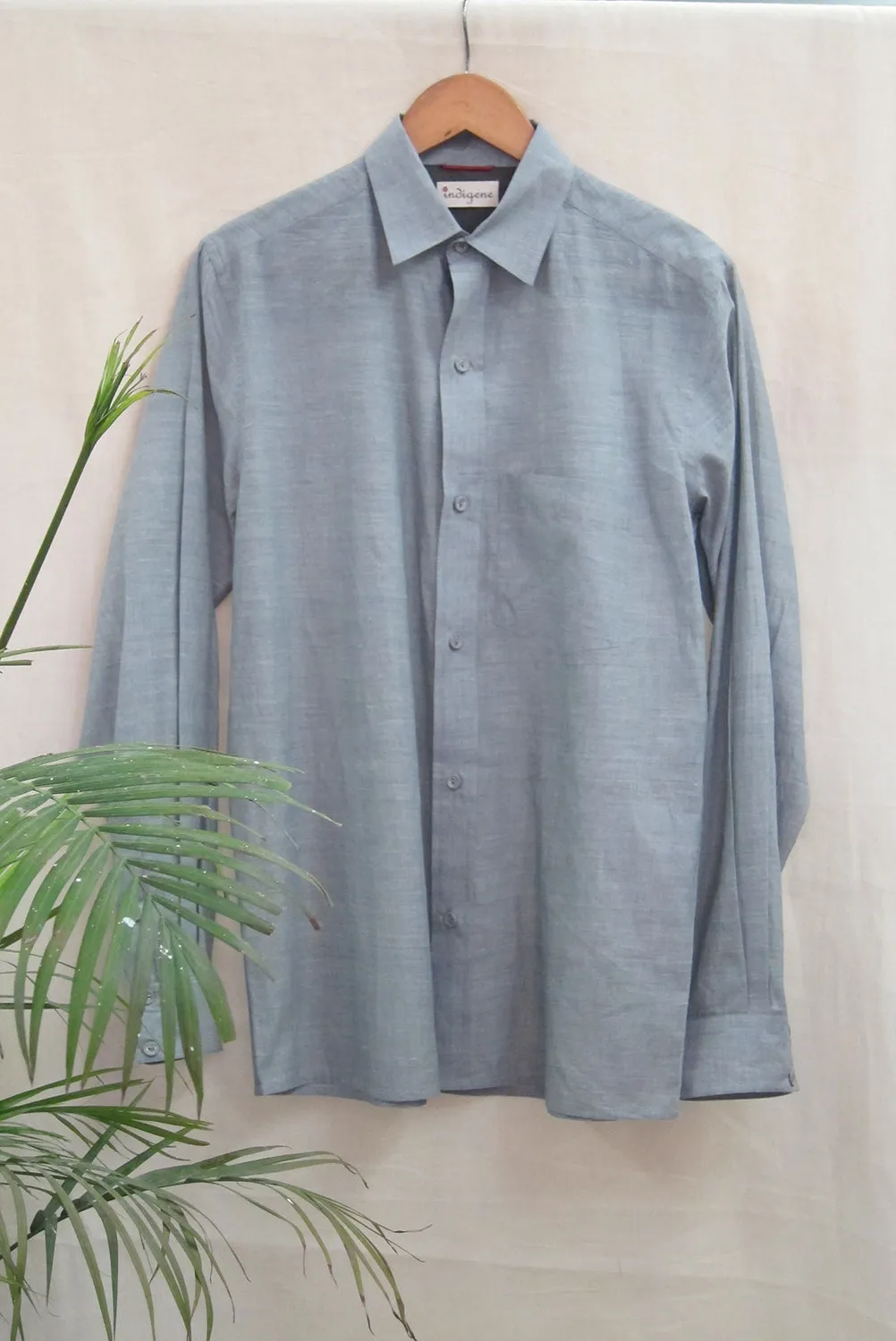 Grey Collared Chambray Shirt