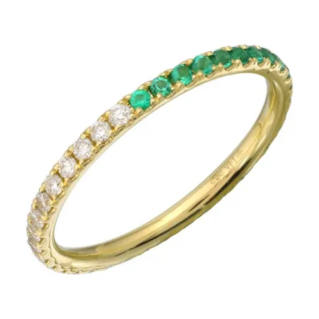 Half and Half Gemstone Diamond Band