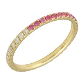 Half and Half Gemstone Diamond Band