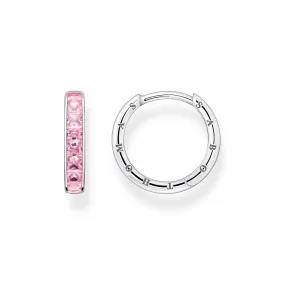 Heritage Pink And Silver Hoop Earrings