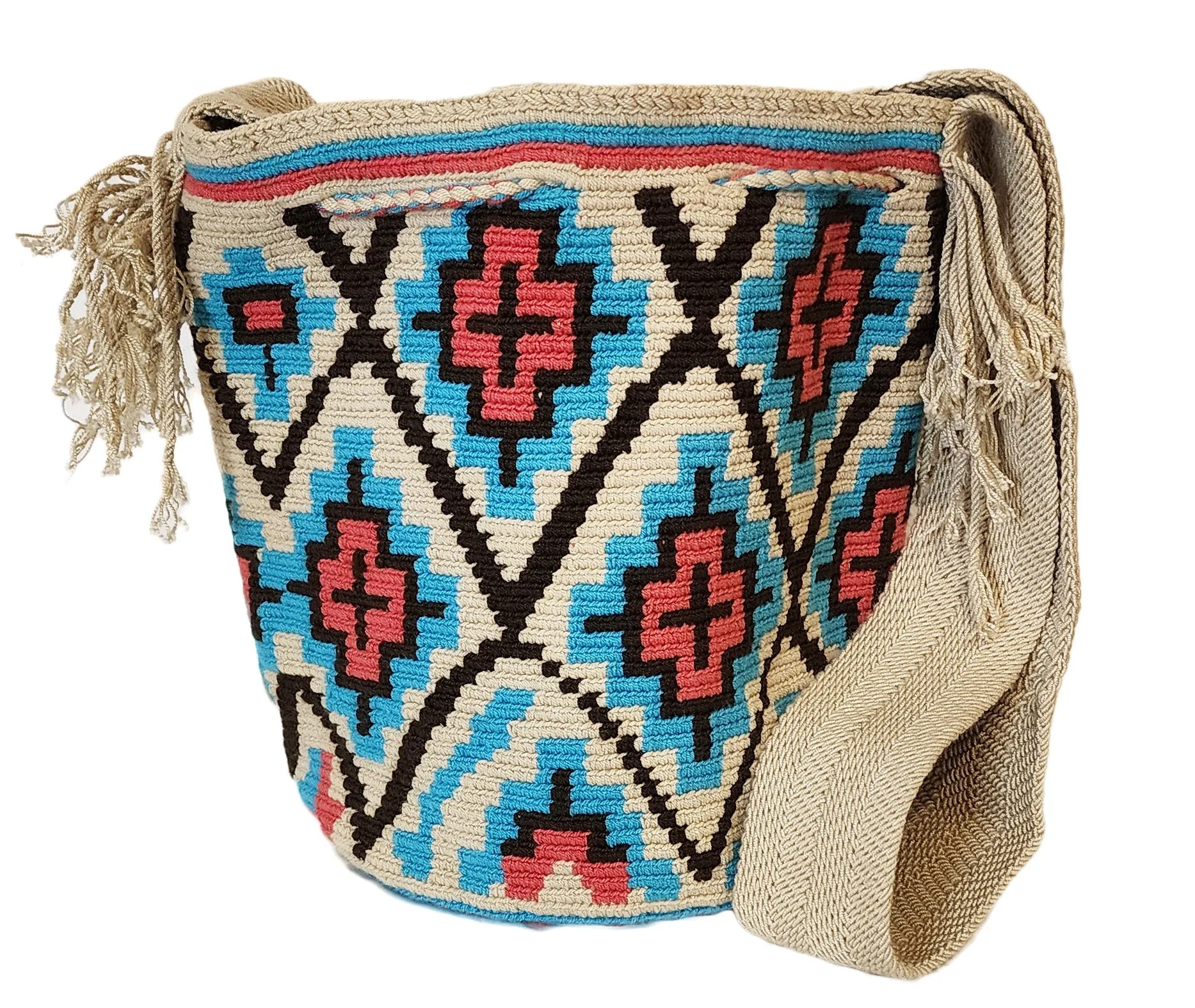 Kelsey Large Handmade Crochet Wayuu Mochila Bag