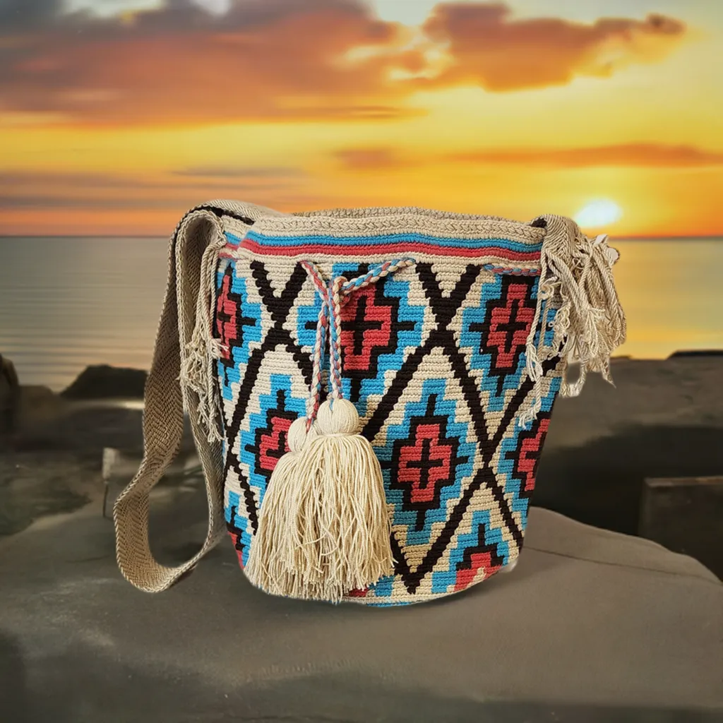 Kelsey Large Handmade Crochet Wayuu Mochila Bag