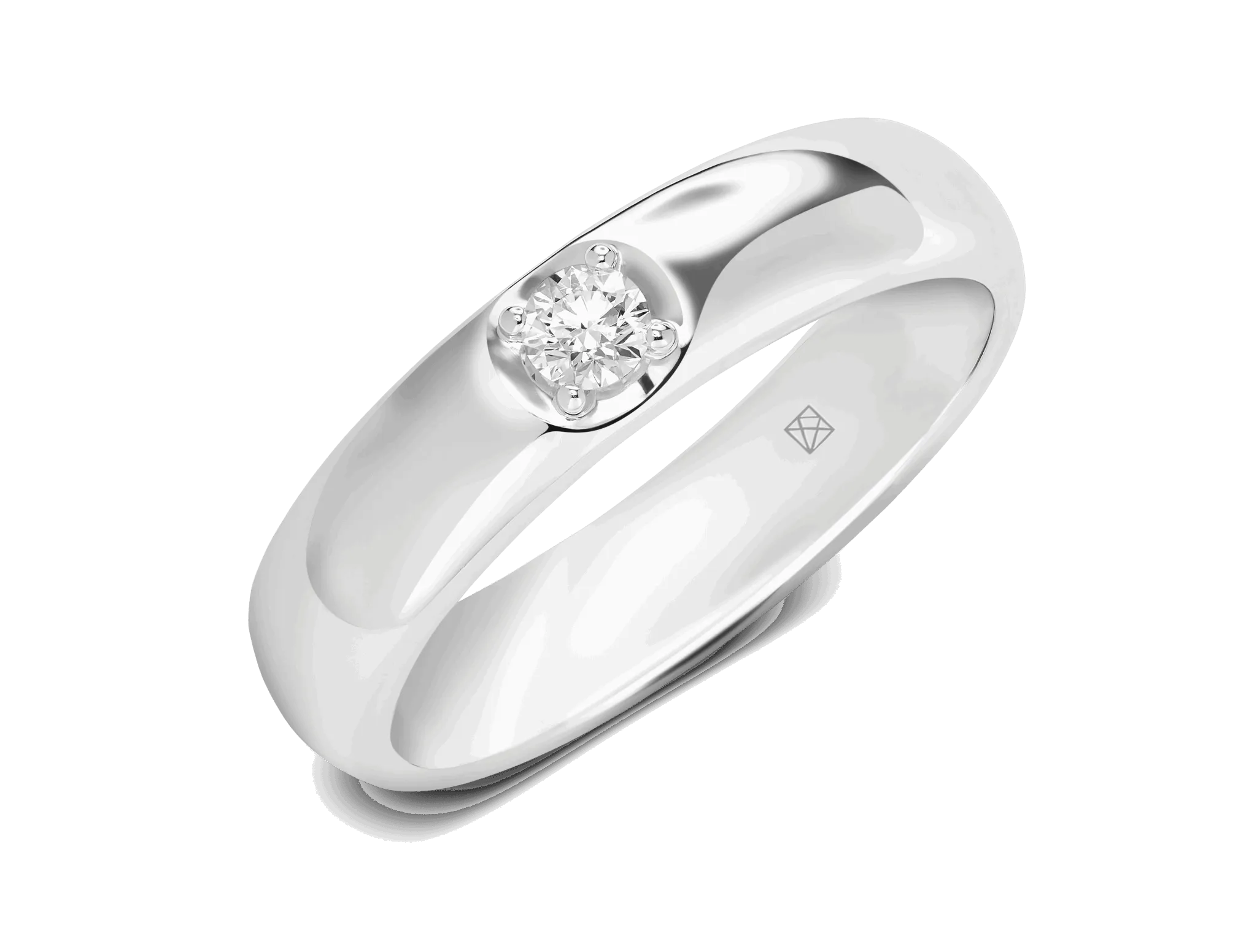 Lab-Grown Diamond ct. Modern Inset Stacking Ring | White