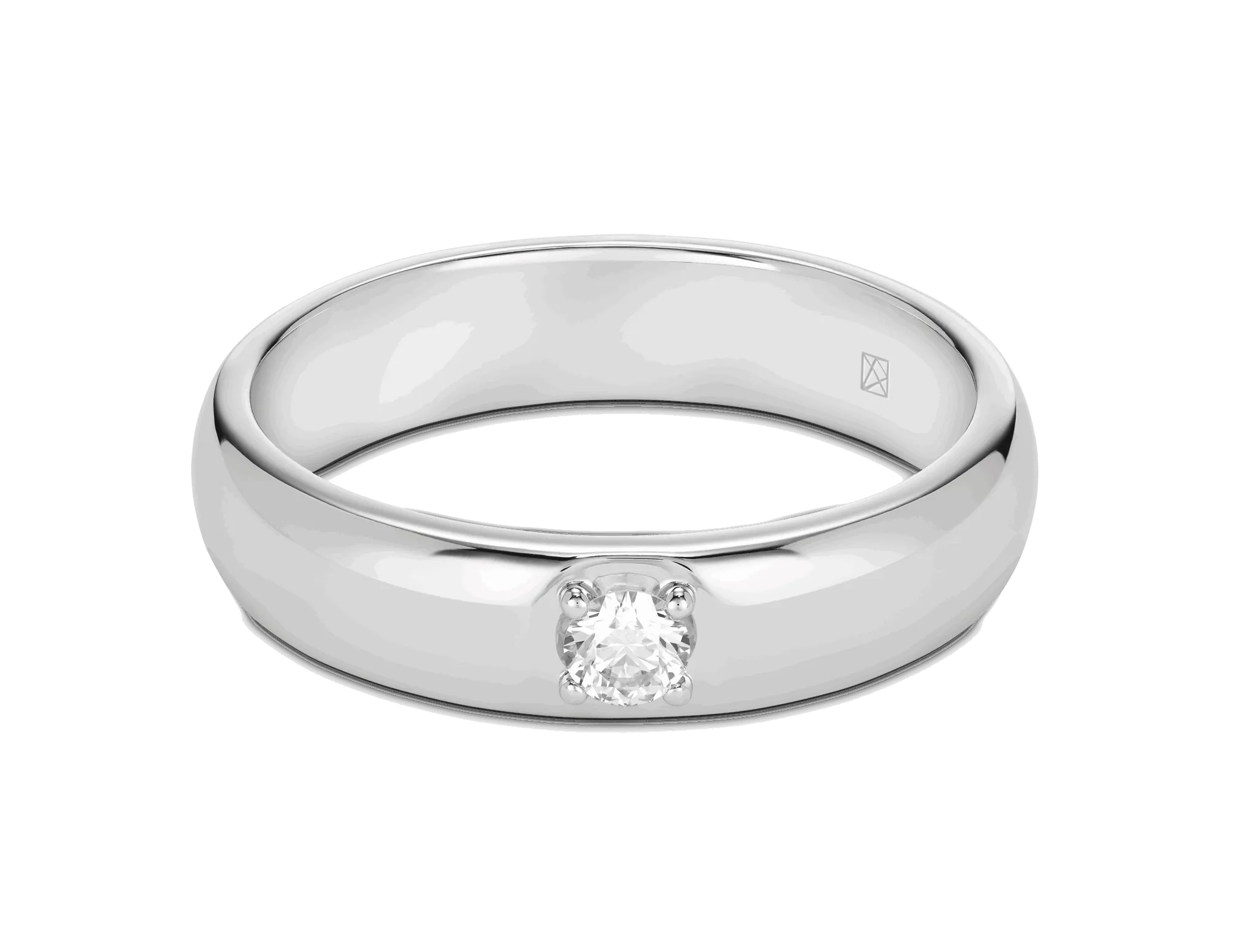 Lab-Grown Diamond ct. Modern Inset Stacking Ring | White