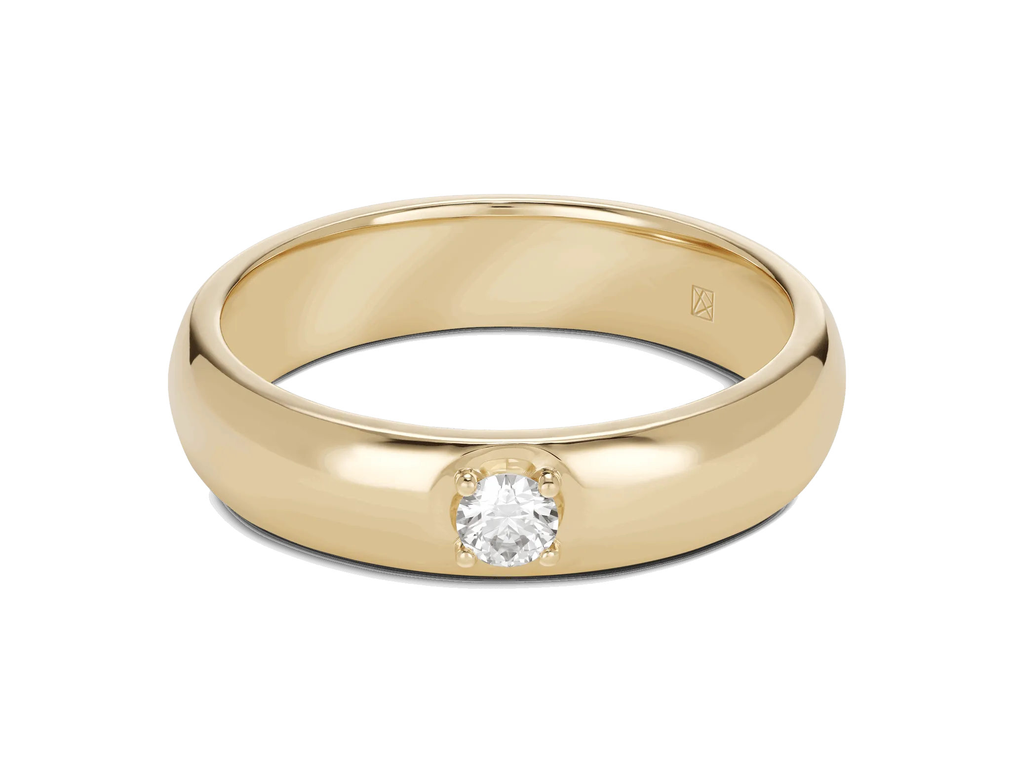 Lab-Grown Diamond ct. Modern Inset Stacking Ring | White