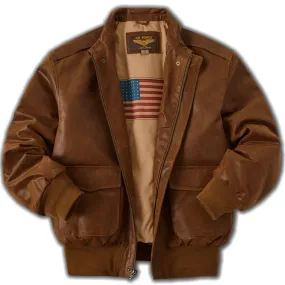 Landing Leathers Air Force Men A-2 Distressed Leather Flight Jacket