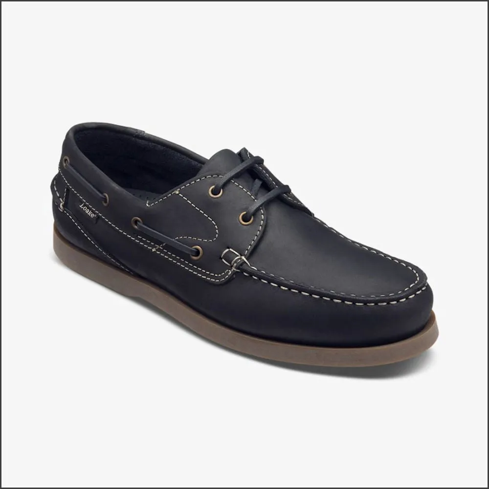 Loake Lymington Navy Nubuck Boat Shoe*