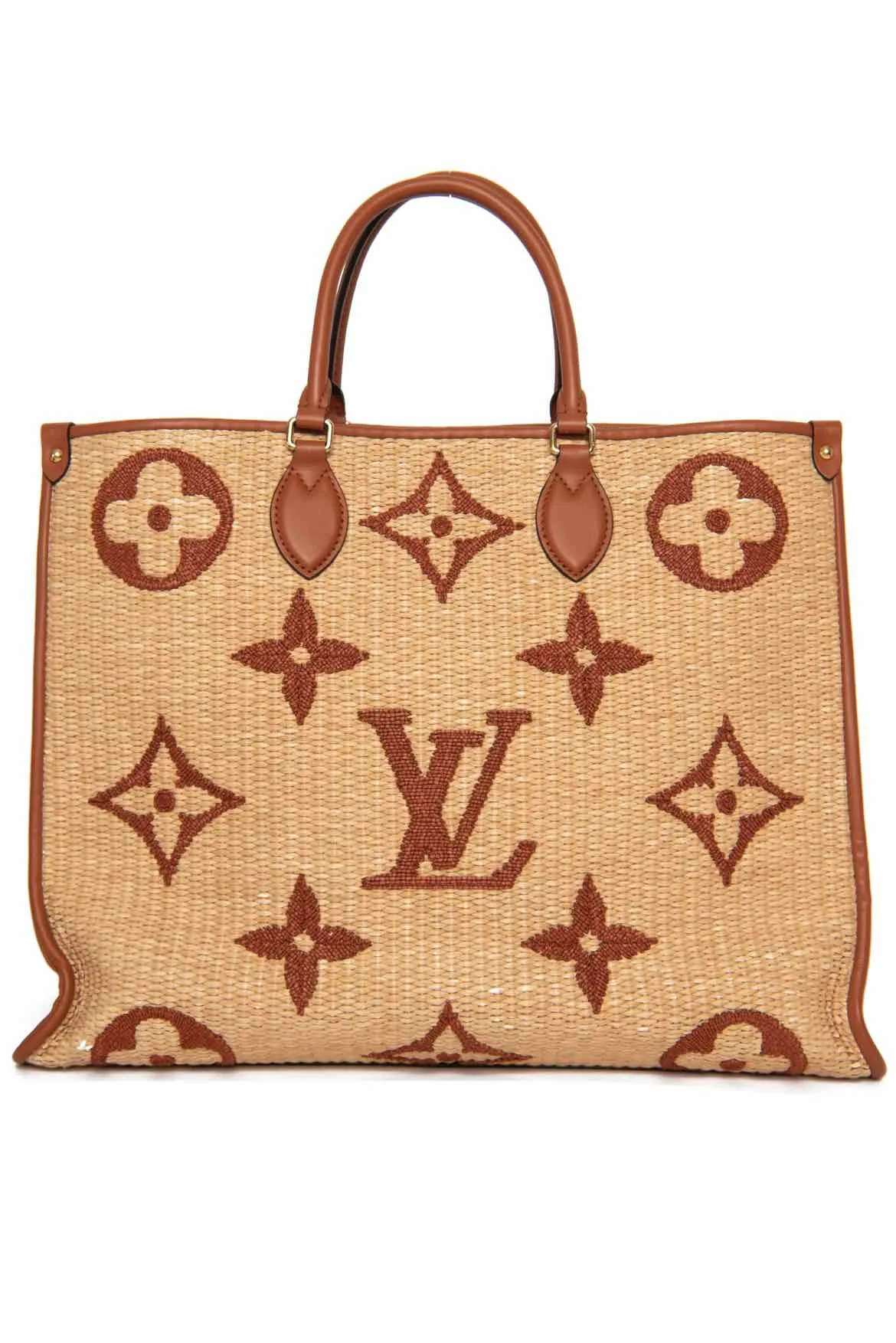 Louis Vuitton Monogram OnTheGo GM Raffia Tote