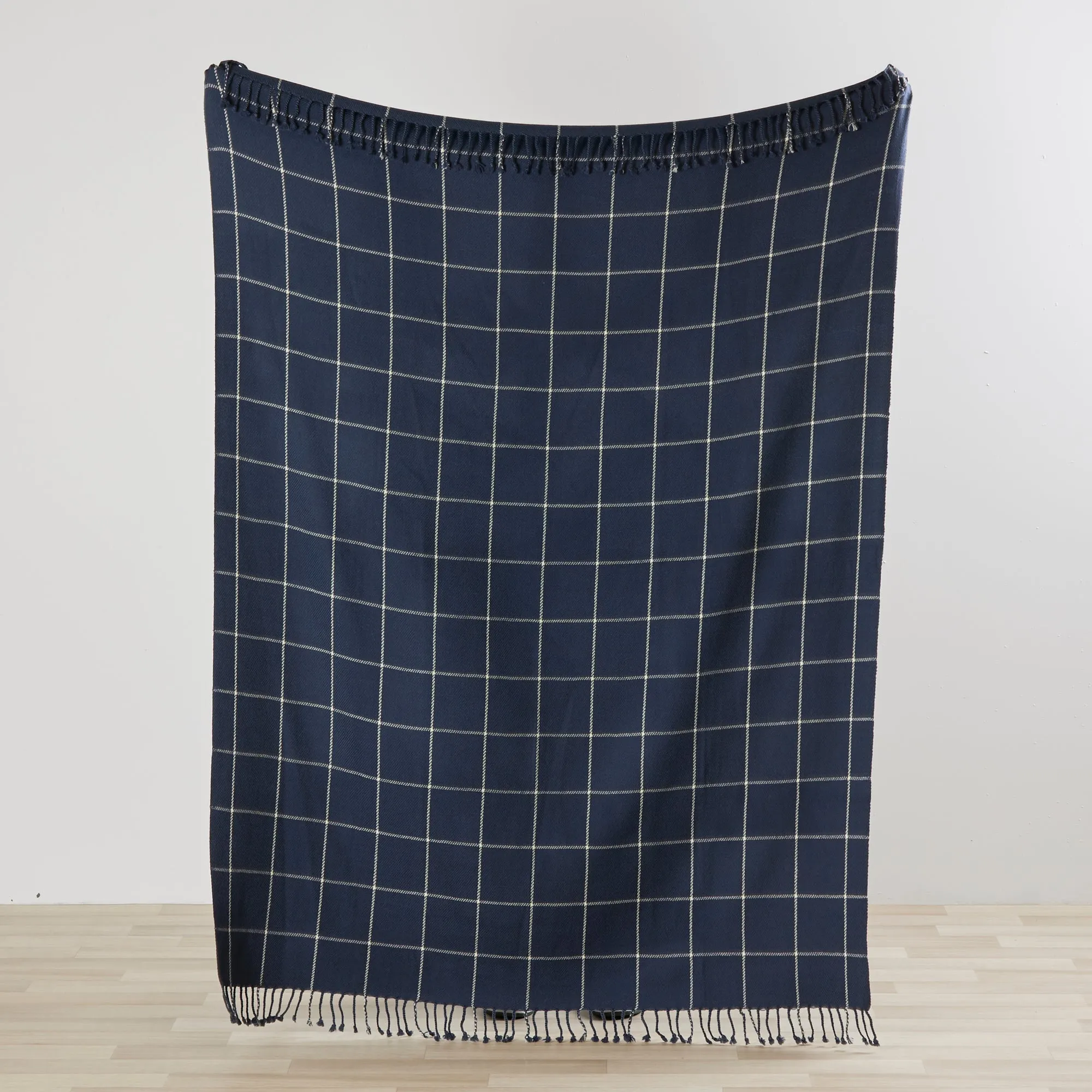 Marley Check Throw - Airforce Blue