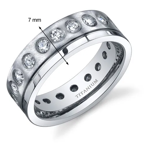 Men's Titanium Eternity Band 7mm Size 9.5