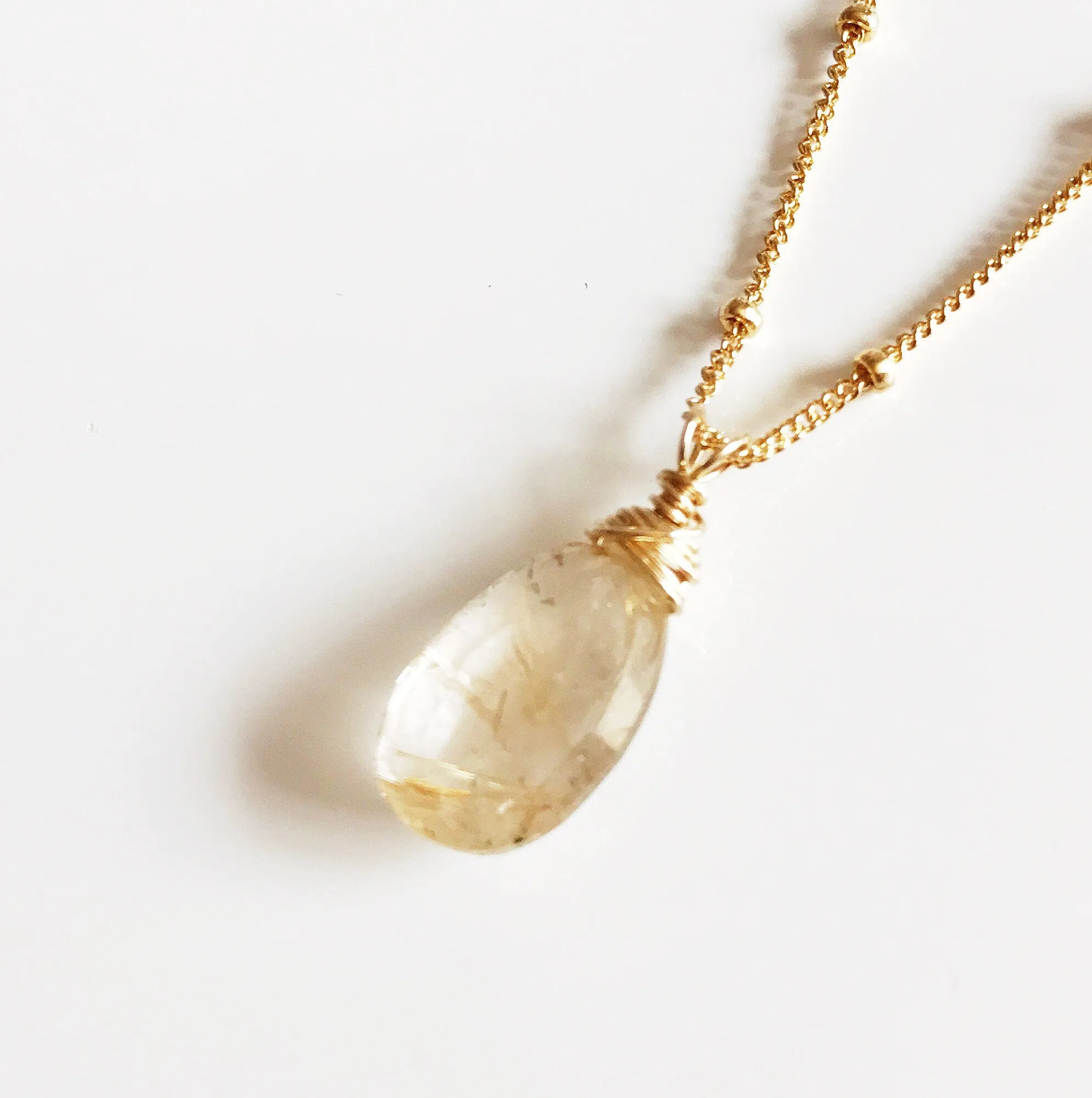 Necklace Keri - golden rutilated quartz (N230)