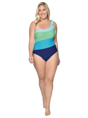 One shoulder one piece bathing suit