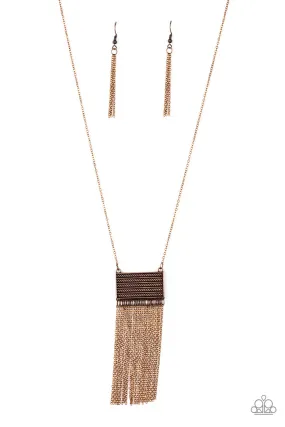 Paparazzi Totally Tassel - Copper Necklace