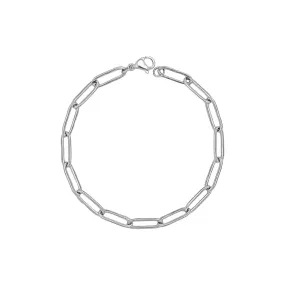 Paperclip Chain Bracelet Silver