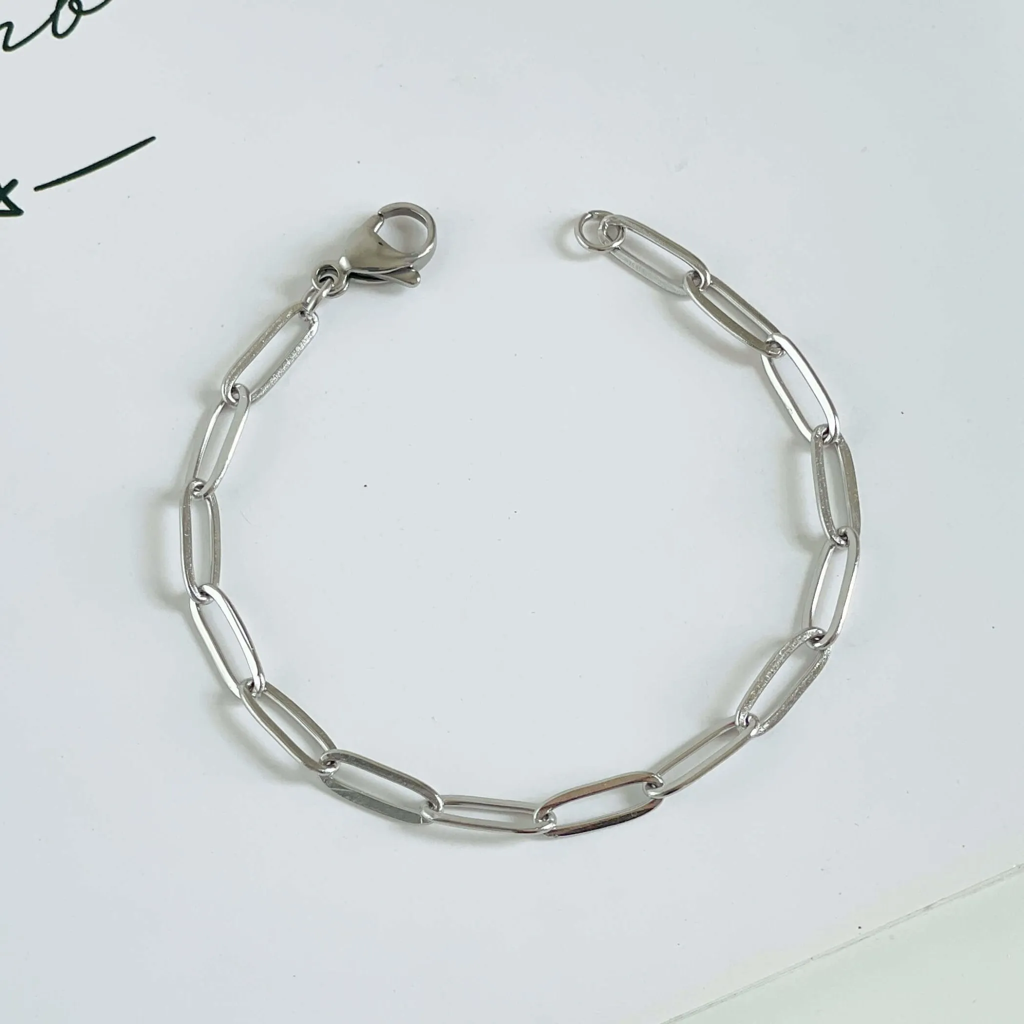 Paperclip Chain Bracelet Silver