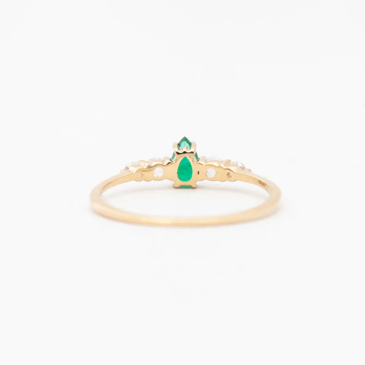 Pear Emerald Bellatrix Ring