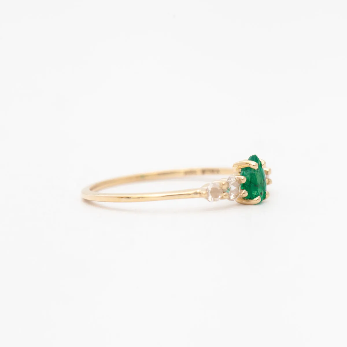 Pear Emerald Bellatrix Ring