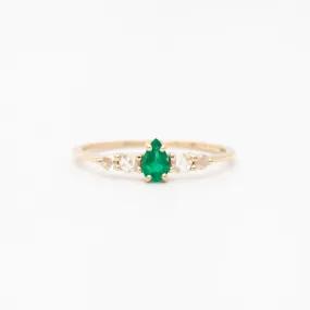 Pear Emerald Bellatrix Ring