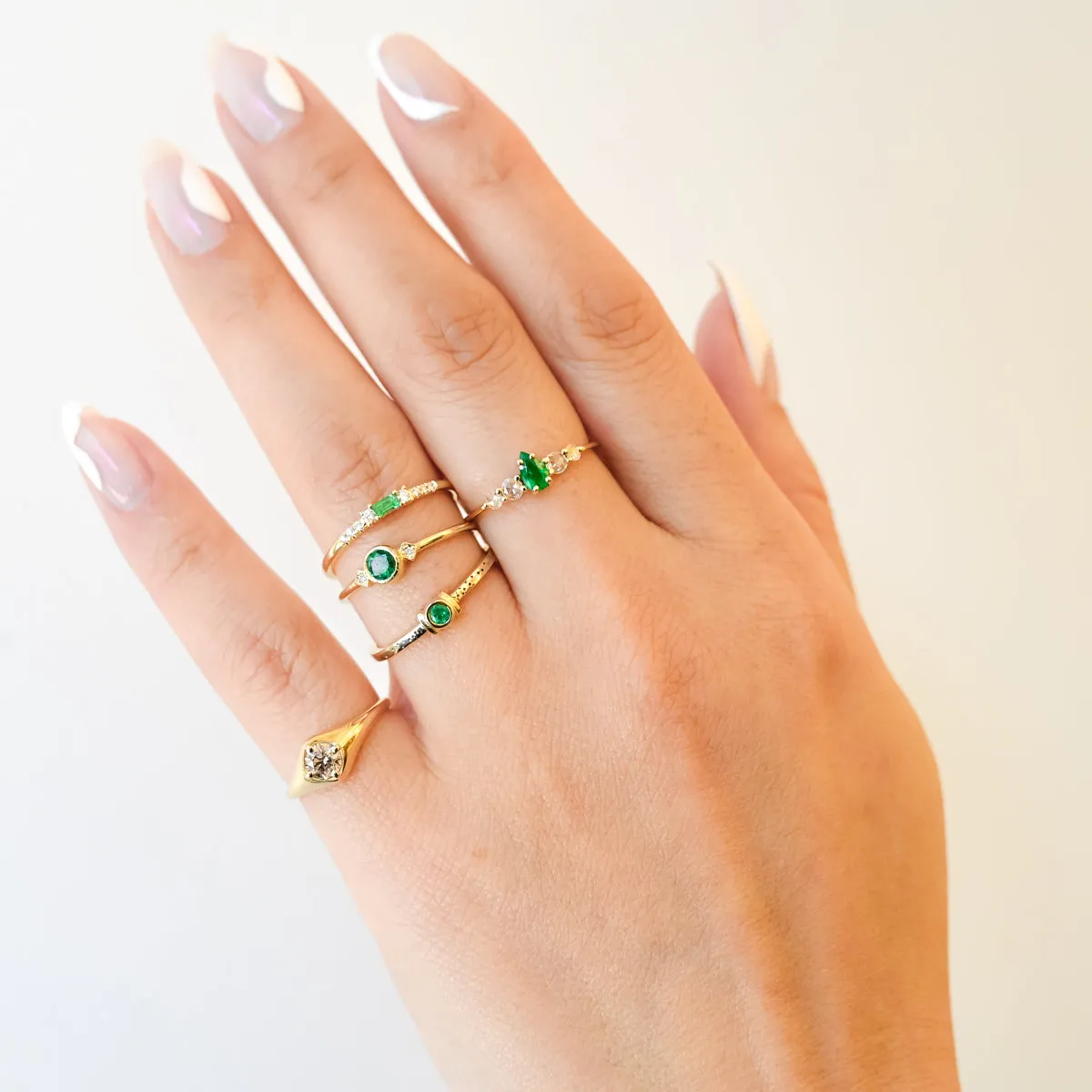 Pear Emerald Bellatrix Ring