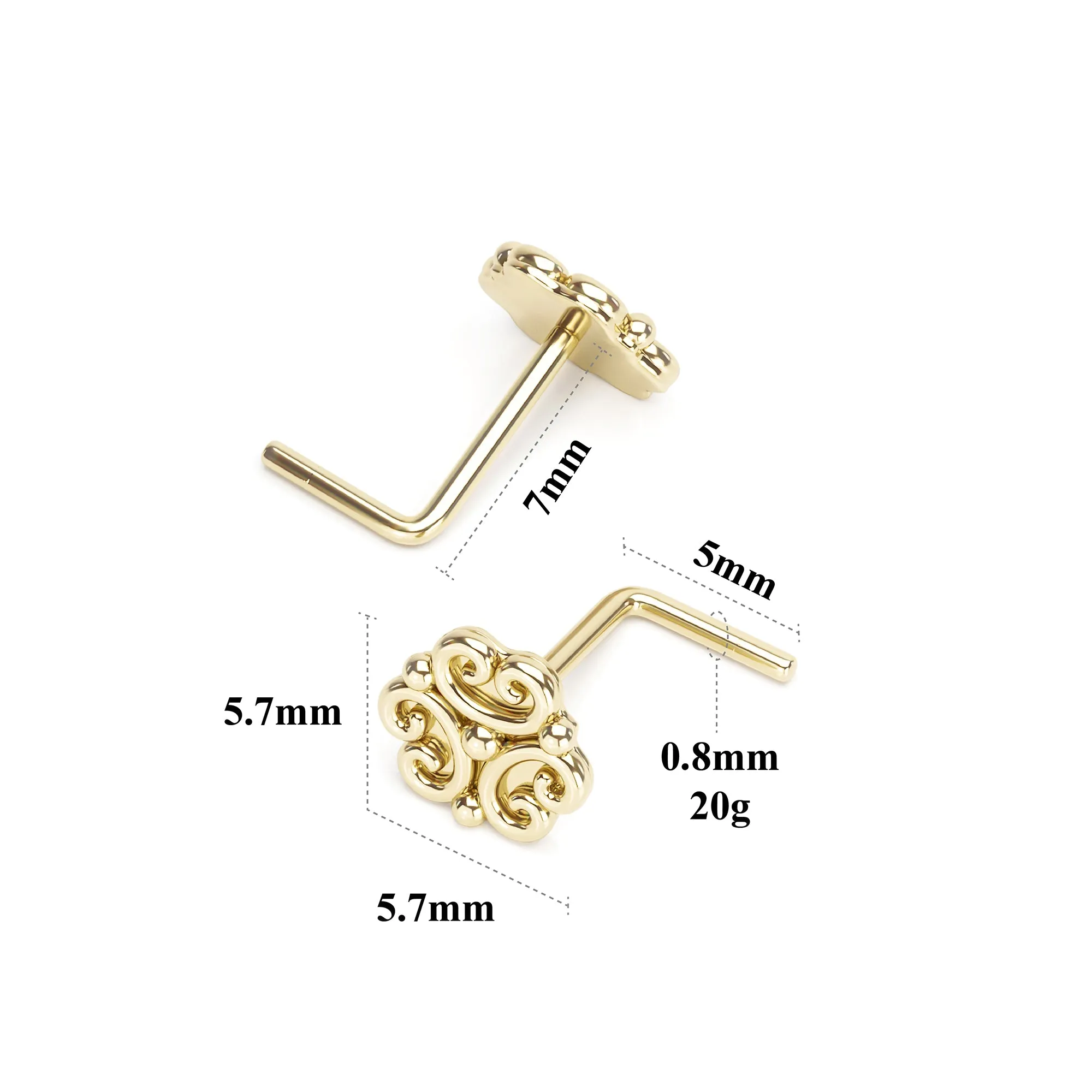 Pretzel L-Shape Nose Stud