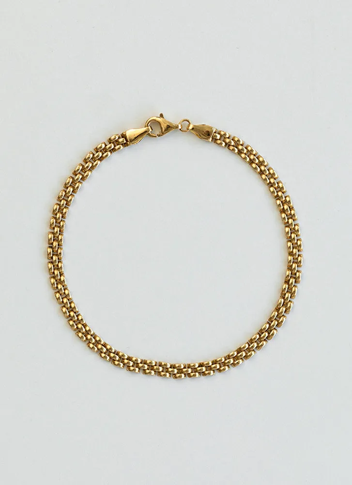 Sady rolex 3.5mm chain bracelet 14k gold