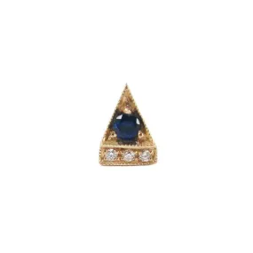 Sapphire Deco Point Triangle Stud (Single)