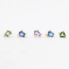 Sapphire Solo Mosaic Mix Stud