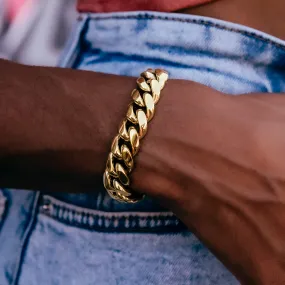 Signature Cuban Link Bracelet in Yellow Gold - 12mm