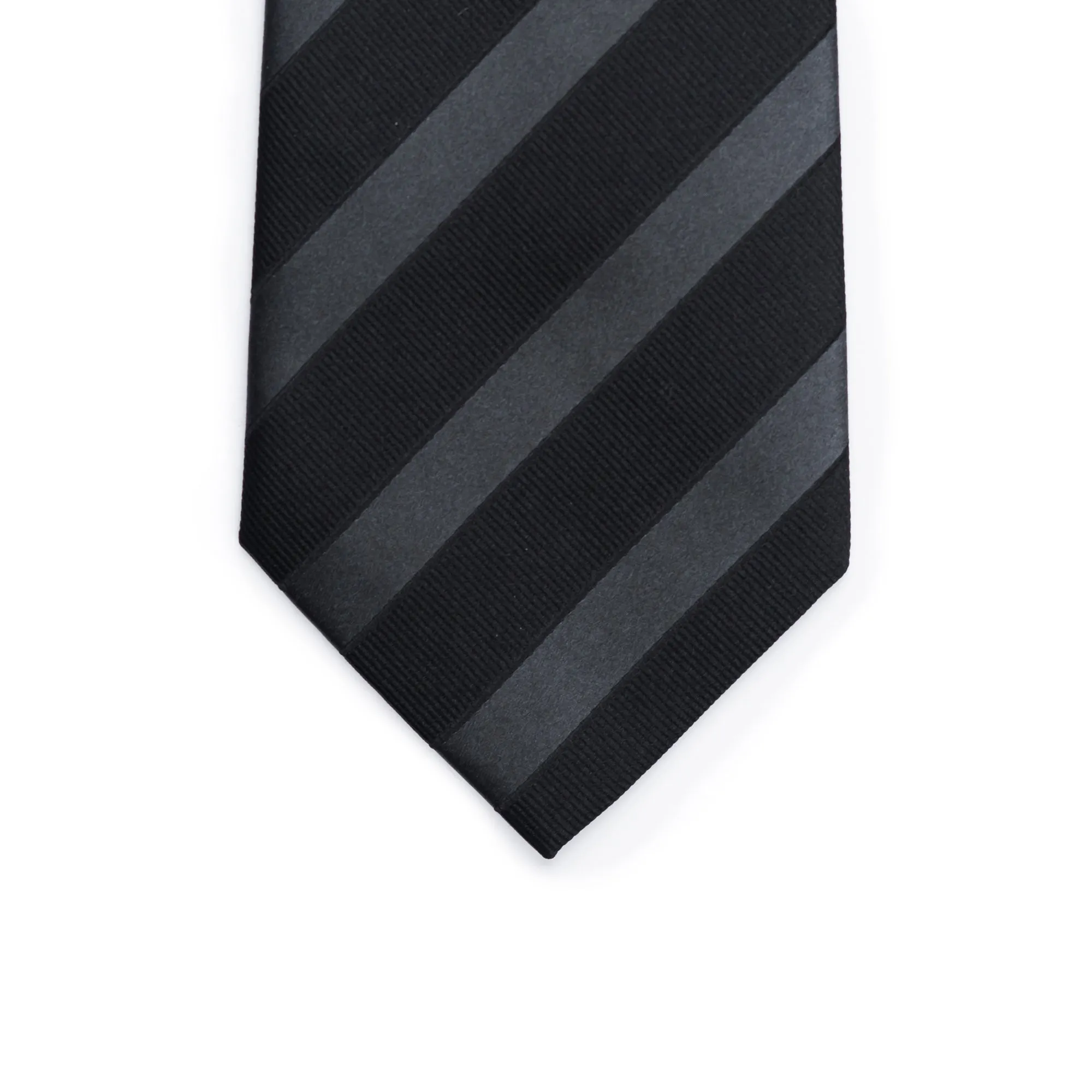 Silky Black Striped Tie