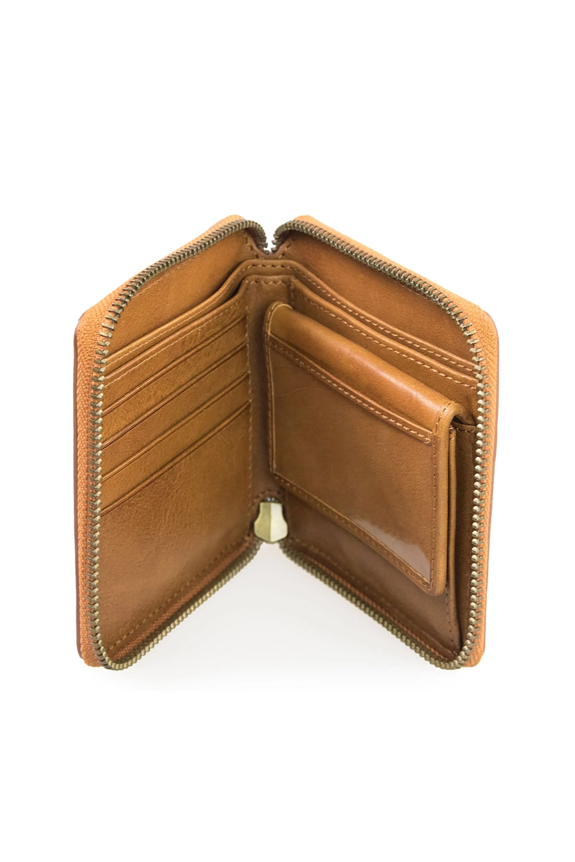 sonny square wallet cognac stromboli leather