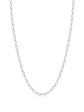 Sterling Silver Faceted Cable Chain