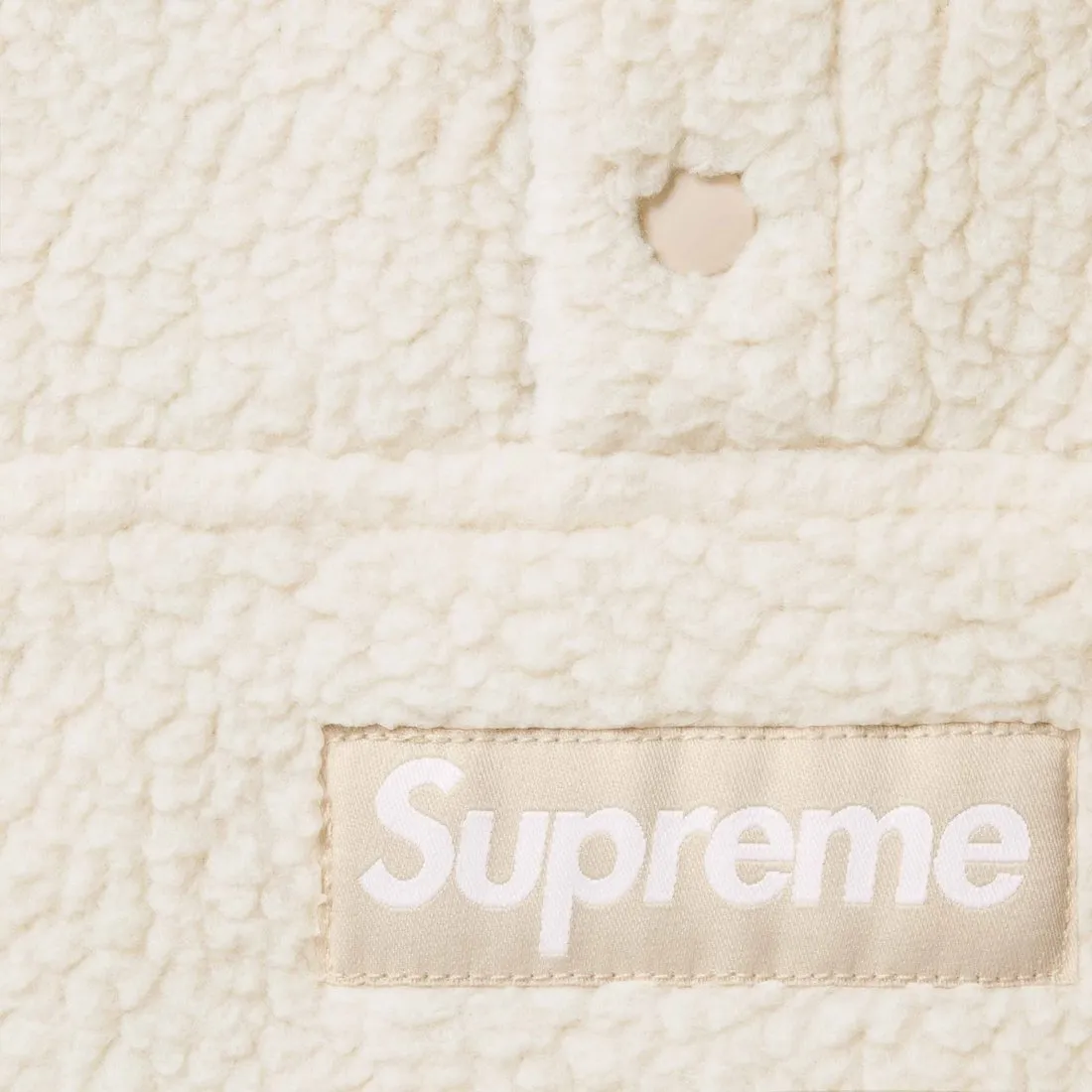 SUPREME POLARTEC SHEARLING REVERSIBLE PULLOVER-NATURAL