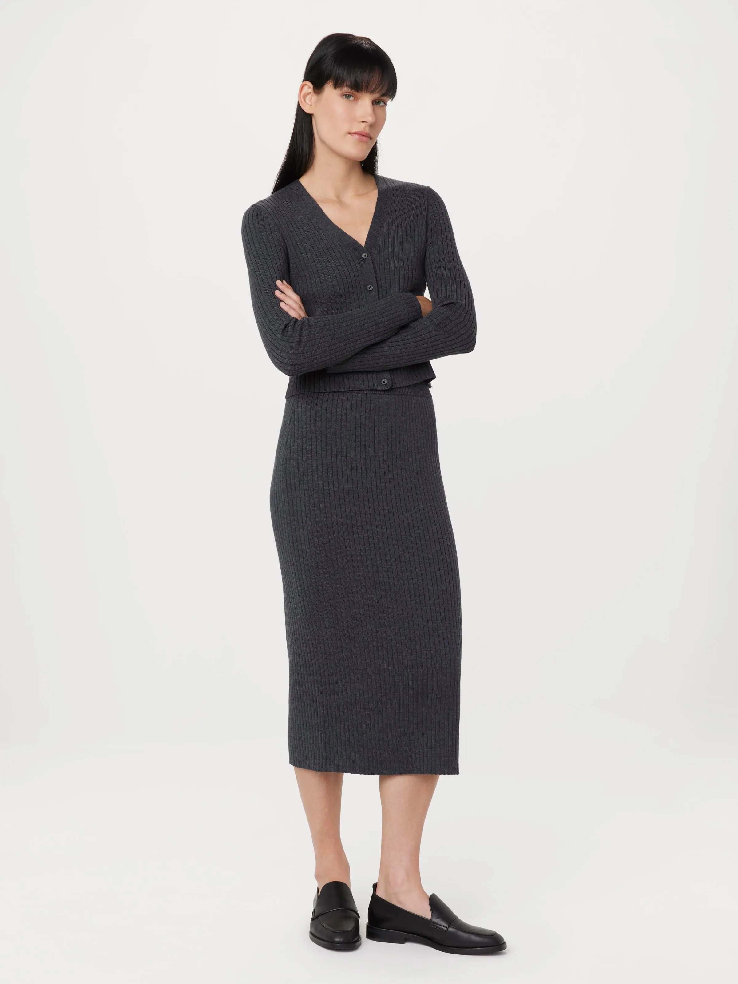 The Merino Sweater Skirt in Charcoal Grey