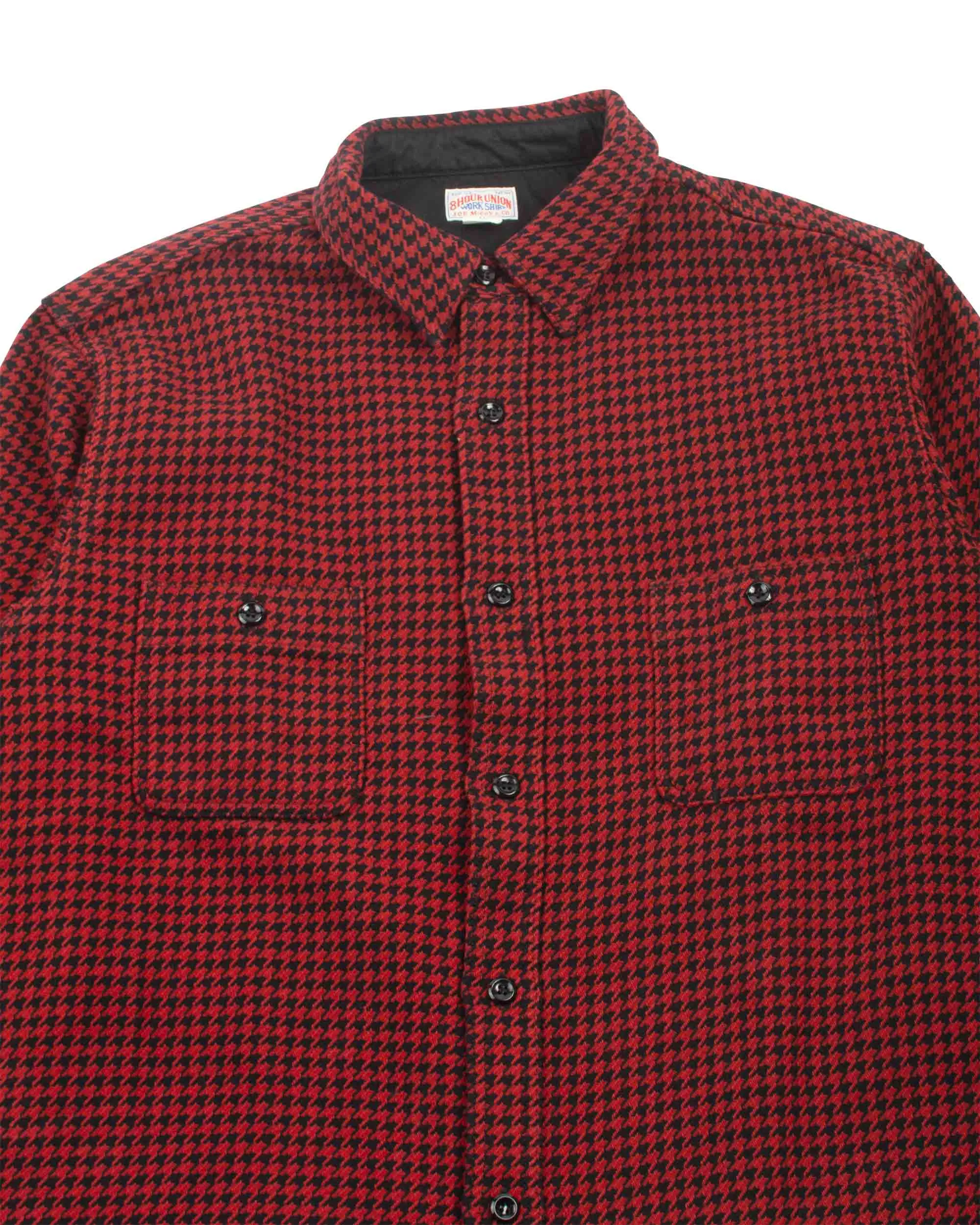 The Real McCoy's MS21102 8HU Houndstooth Flannel Shirt Red