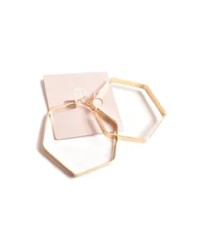 Trendy Hexagon Hoop Earrings