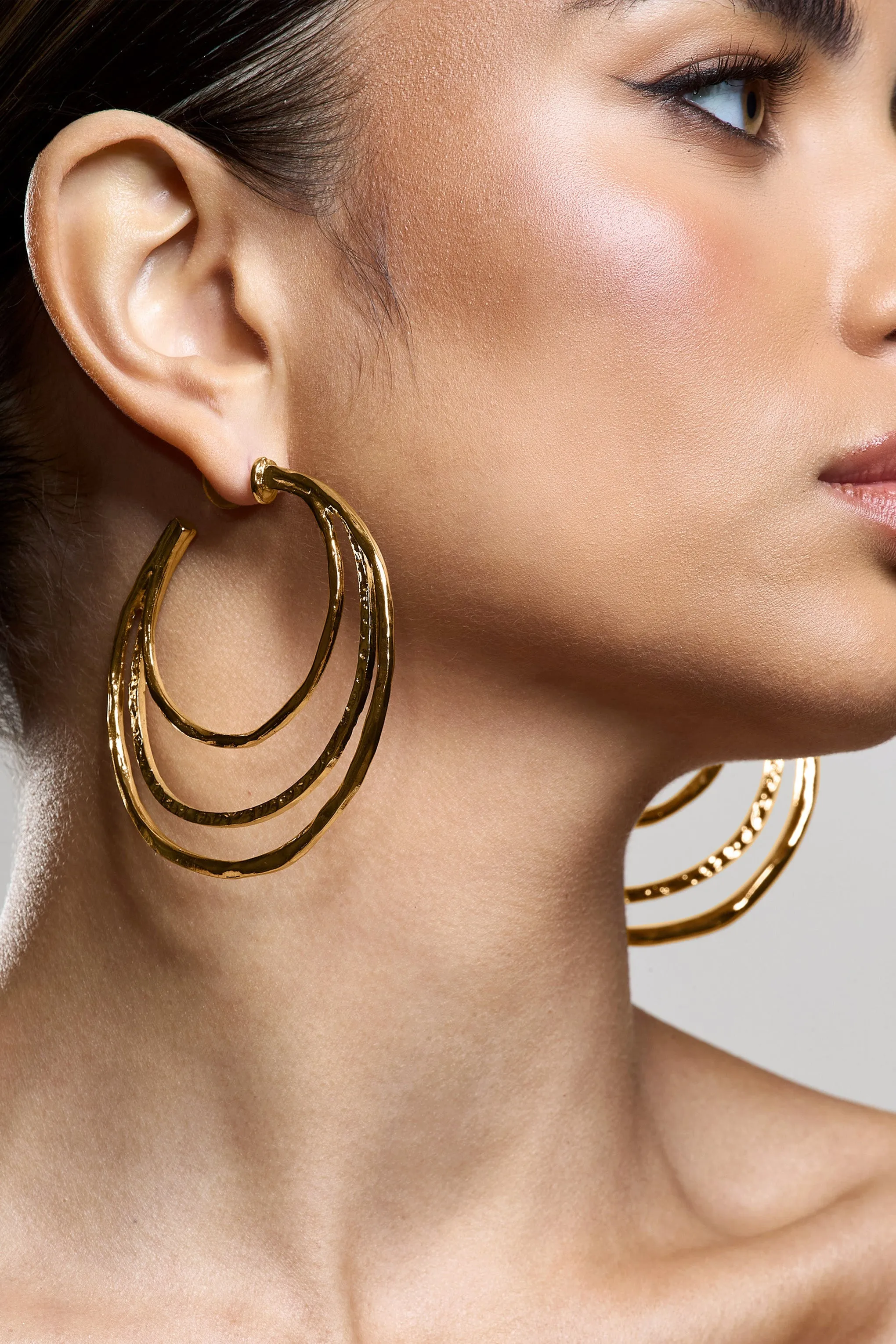 Trilogy | Gold Layered Hoop Earrings