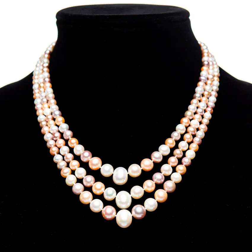 Triple Strand Pearl Necklace