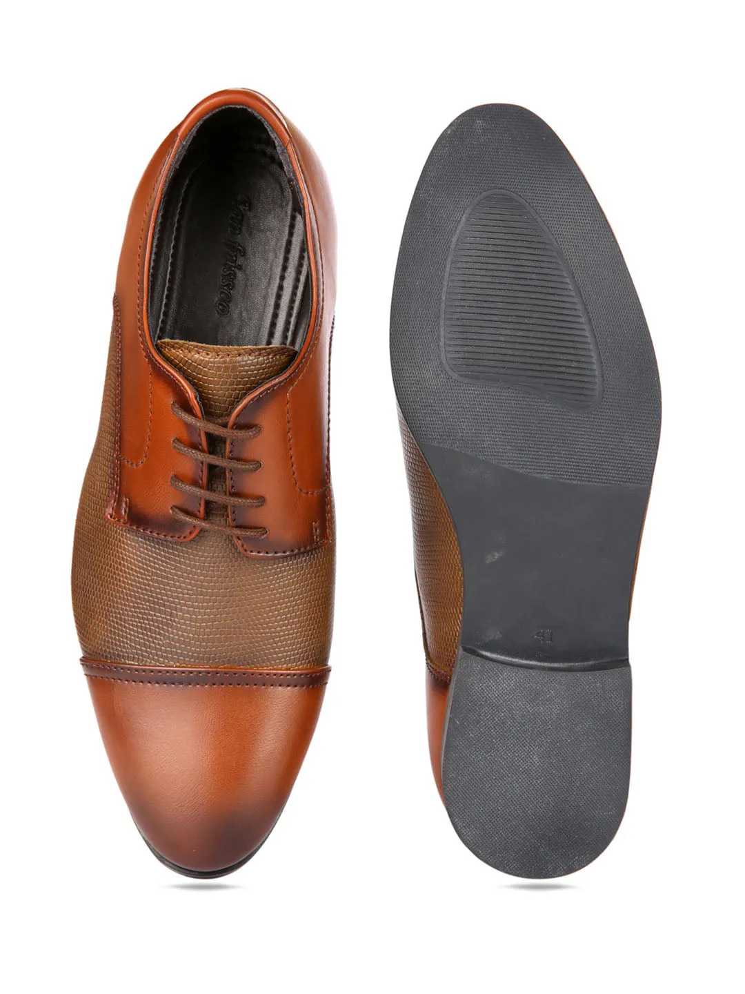 Tristen Tan Textured Oxfords