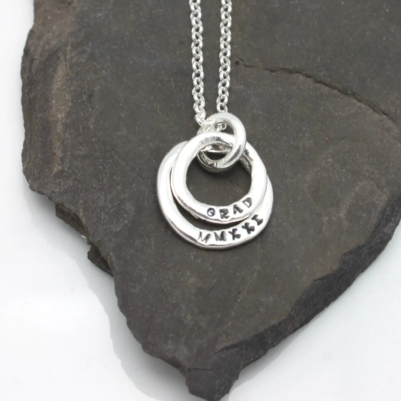 Two Silver Ring Necklace