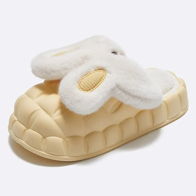 Winter Cute Cartoon Rabbit Shape Fluffy Slippers