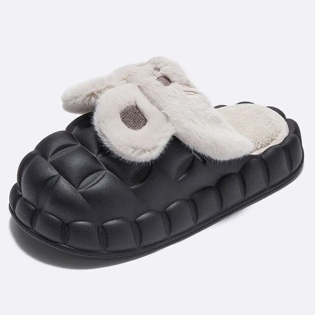 Winter Cute Cartoon Rabbit Shape Fluffy Slippers