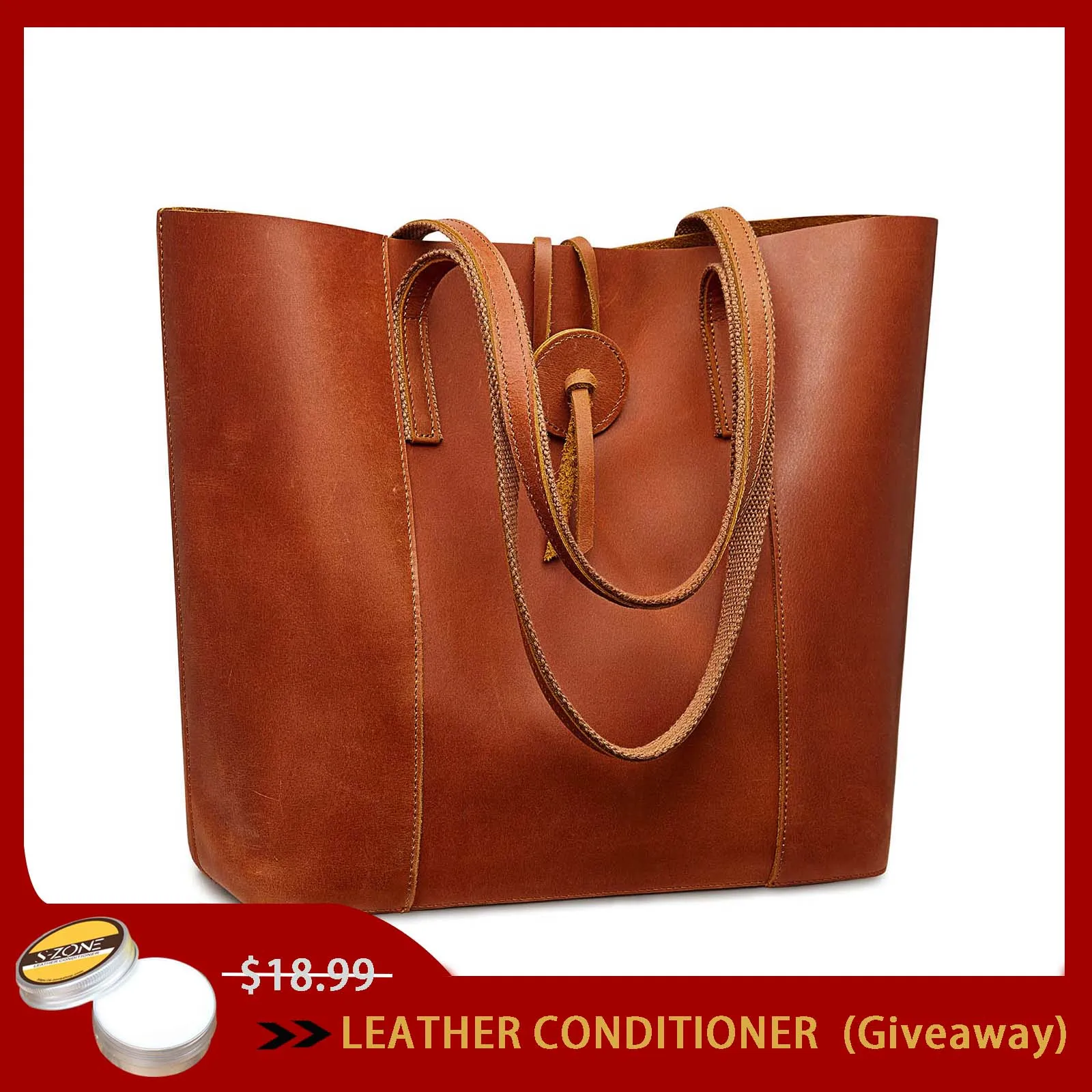 Women's Crazy Horse Leather Tote Bag