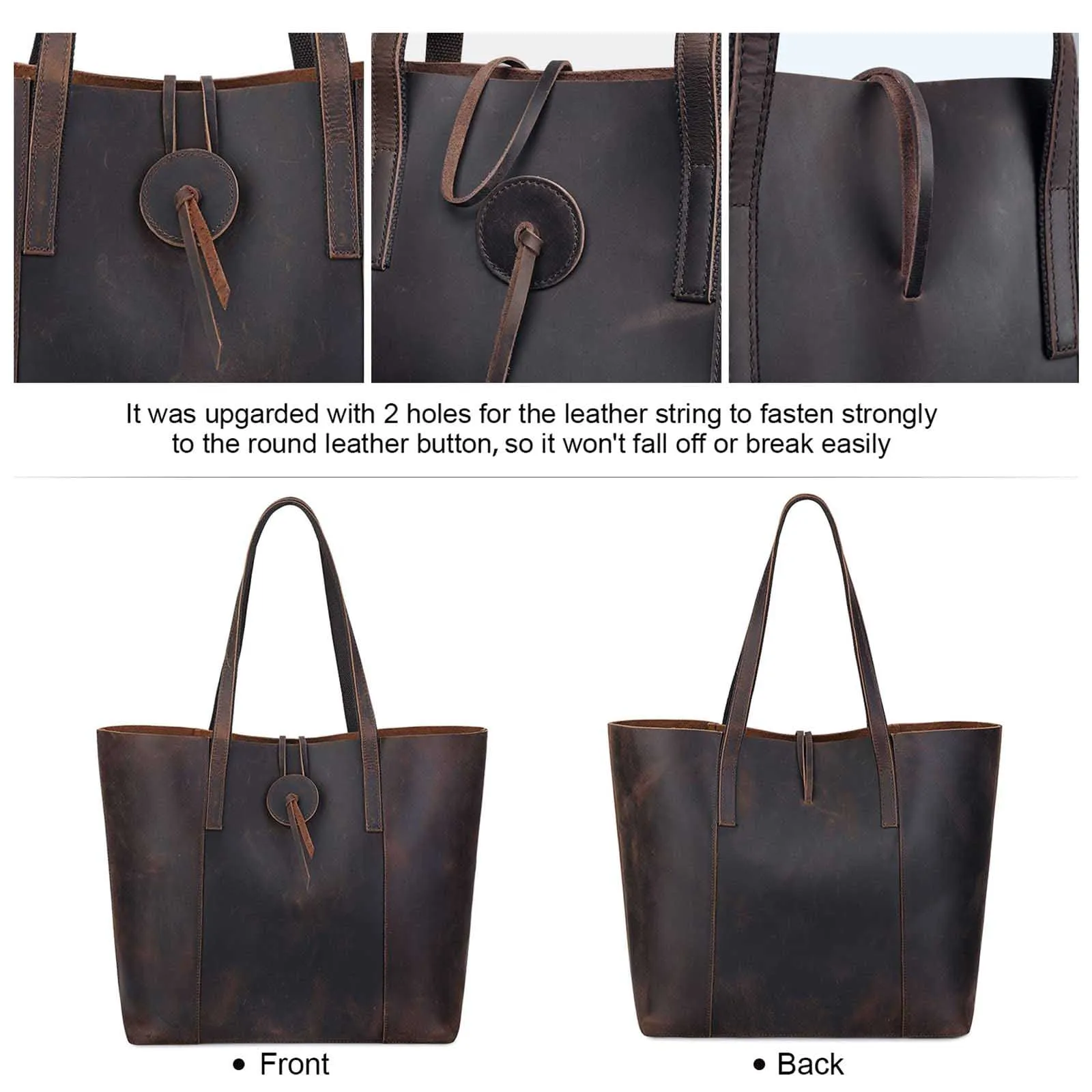 Women's Crazy Horse Leather Tote Bag