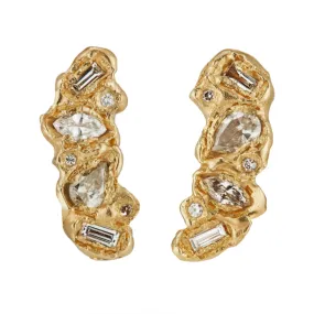 X Legacy Mixed Diamond Scatter Stud Earrings